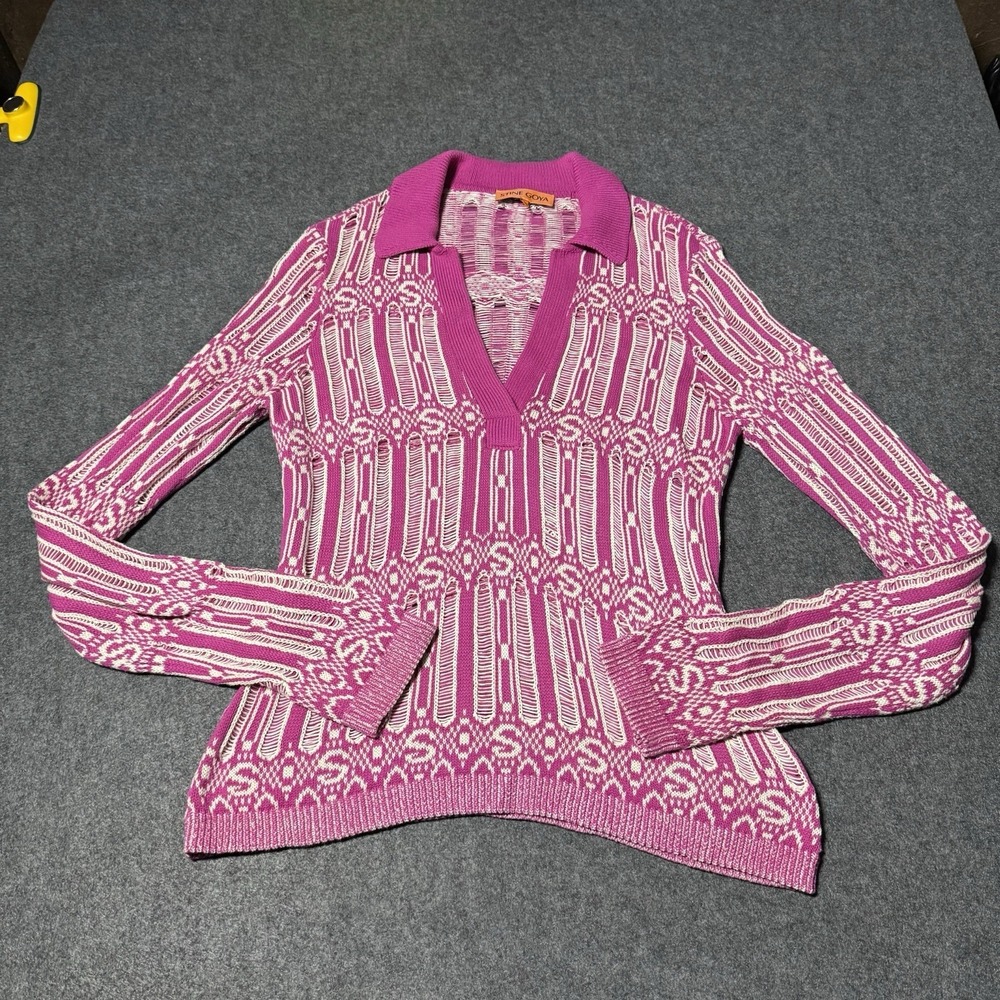 STINE GOYA Womens Kiza‎ Graphic Knit Jumper Pullover Size S City Preppy